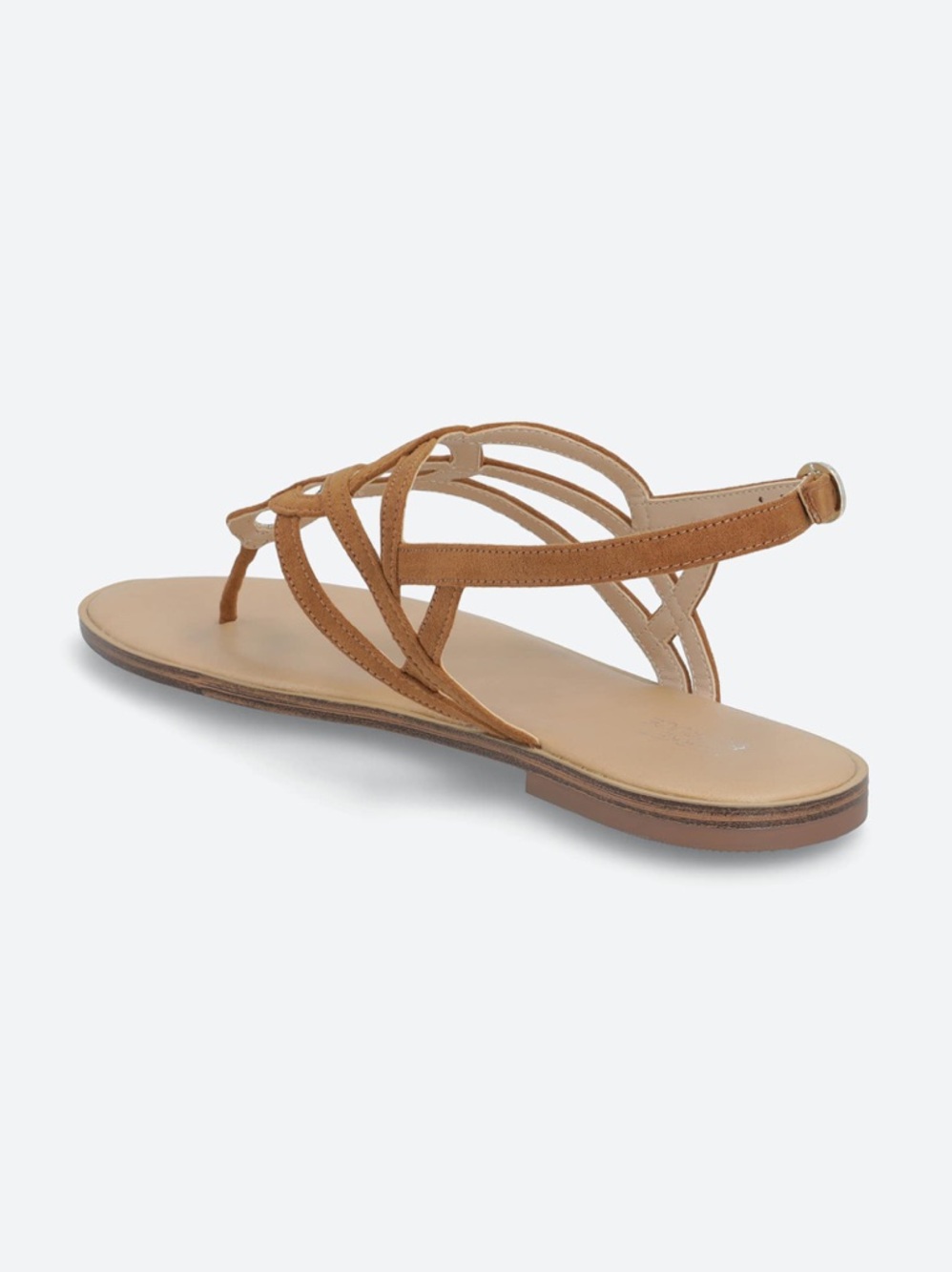 Market & Spruce Irene Tan Strappy Sandals Stitch Fix Thong Flat Size 7.5 - Picture 10 of 12